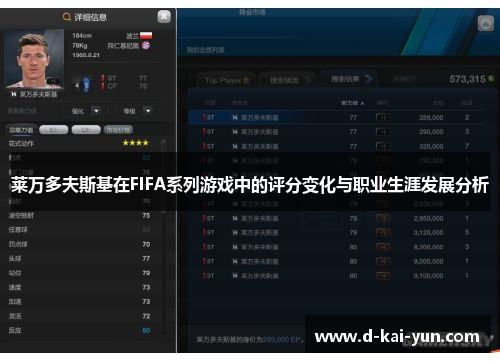 莱万多夫斯基在FIFA系列游戏中的评分变化与职业生涯发展分析